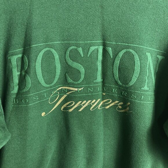 Boston University Terriers Sweatshirt men's Large Genus 90's? Vintage Green - Picture 2 of 7
